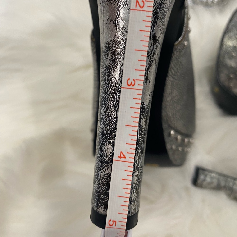 Bcbgeneration- Metallic Silver Studded 5 Inch Heel - image 5